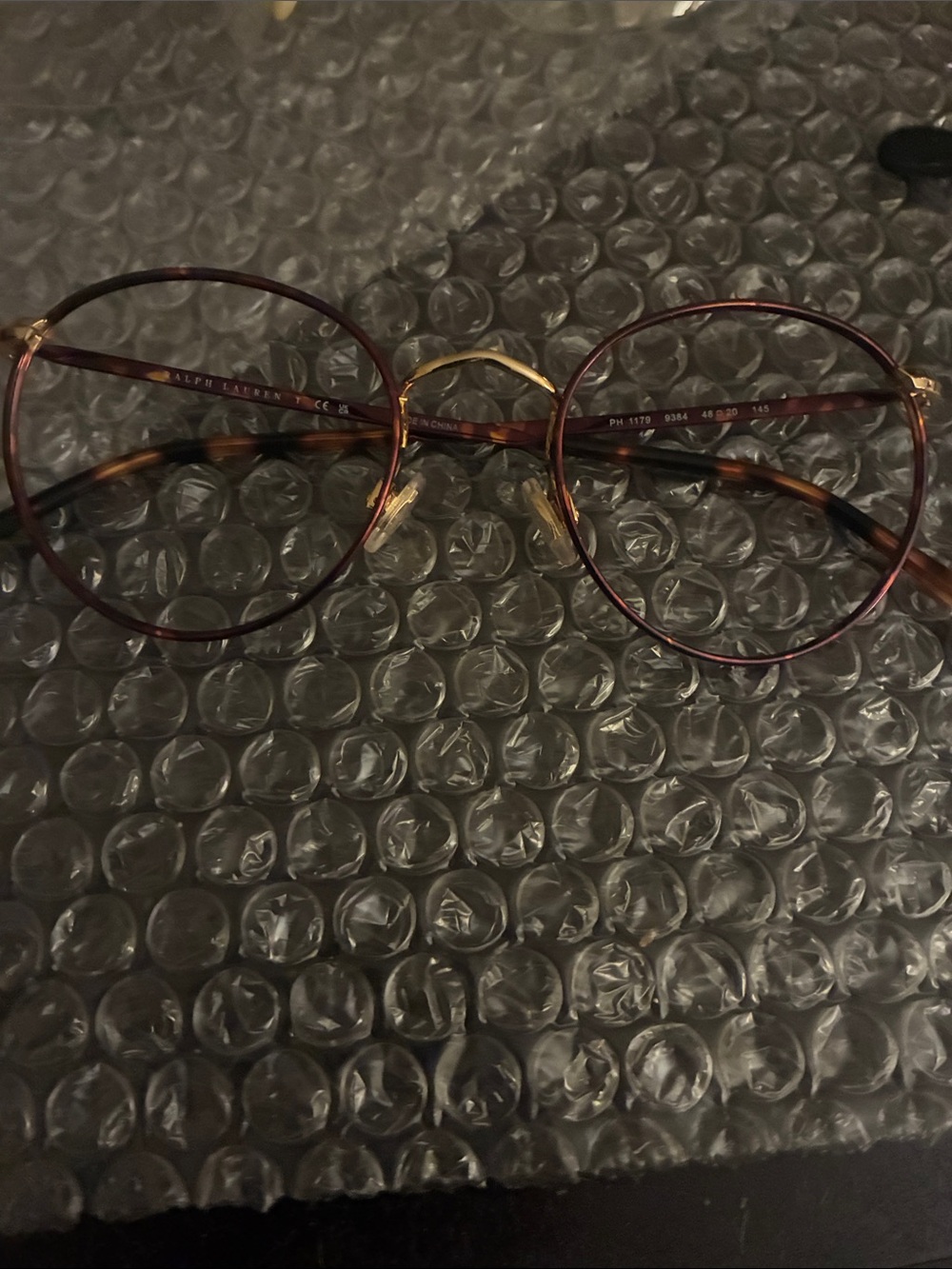 Vintage Ralph Lauren Round Tortoiseshell Frame with Gold Bridge Glasses